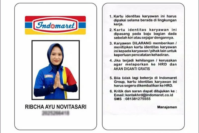 Id card karyawan indomaret